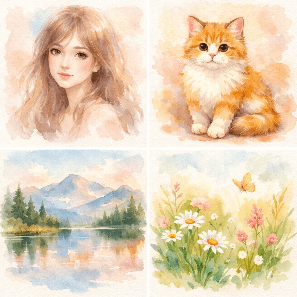 Professional AI Watercolor Features